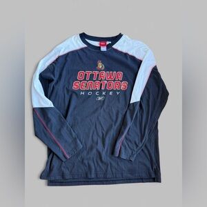 Ottawa Senators Black and White Long Sleeve Shirt